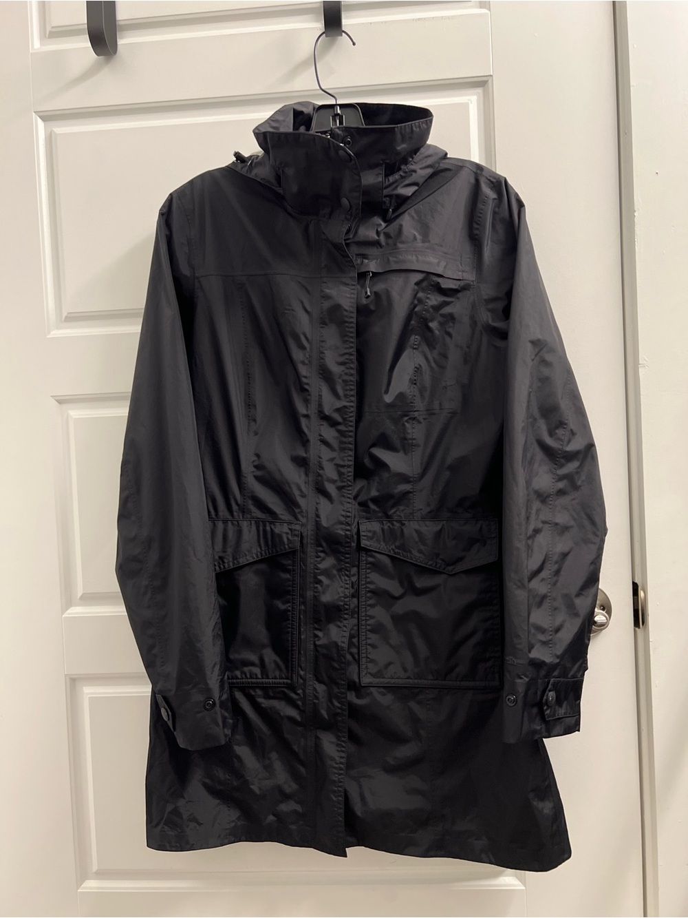Patagonia Black Torrentshell City Rain Coat Waterproof Hooded Trench Parka S